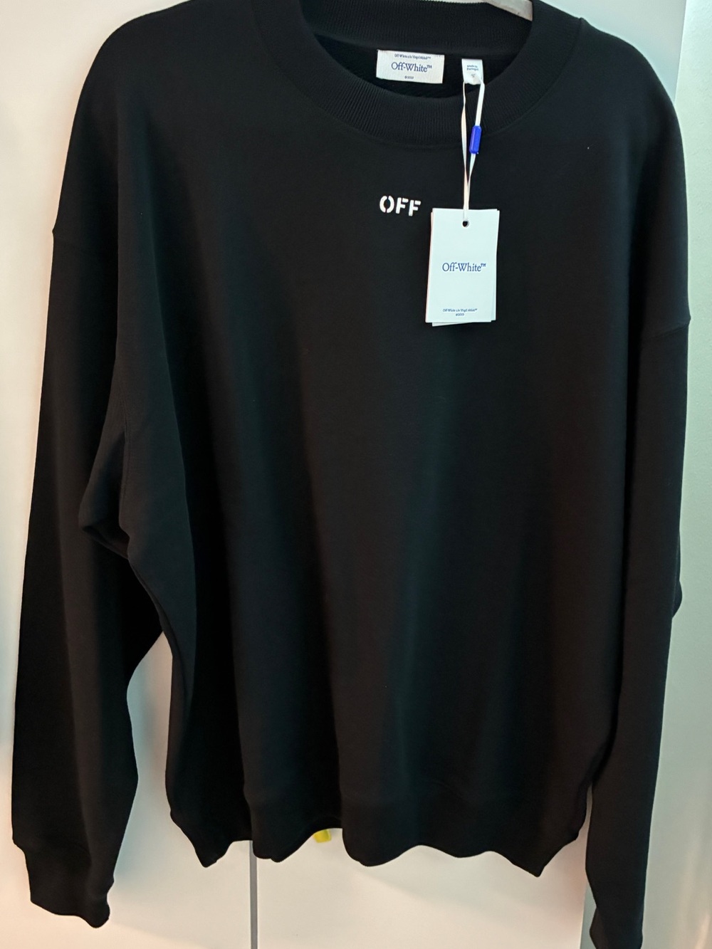 Off-White Black Crewneck Sweatshirt Large NWT Virgil Abloh Portugal